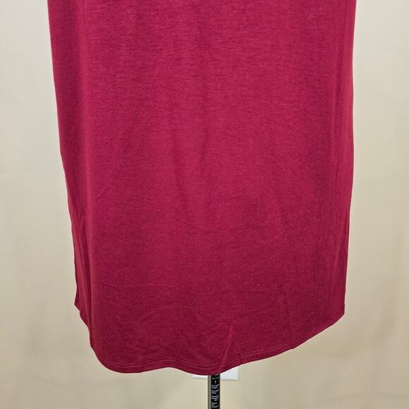 Women's Zenana Maroon Cuffed Sleeve Tunic Tee | Size Medium - Picture 5 of 11